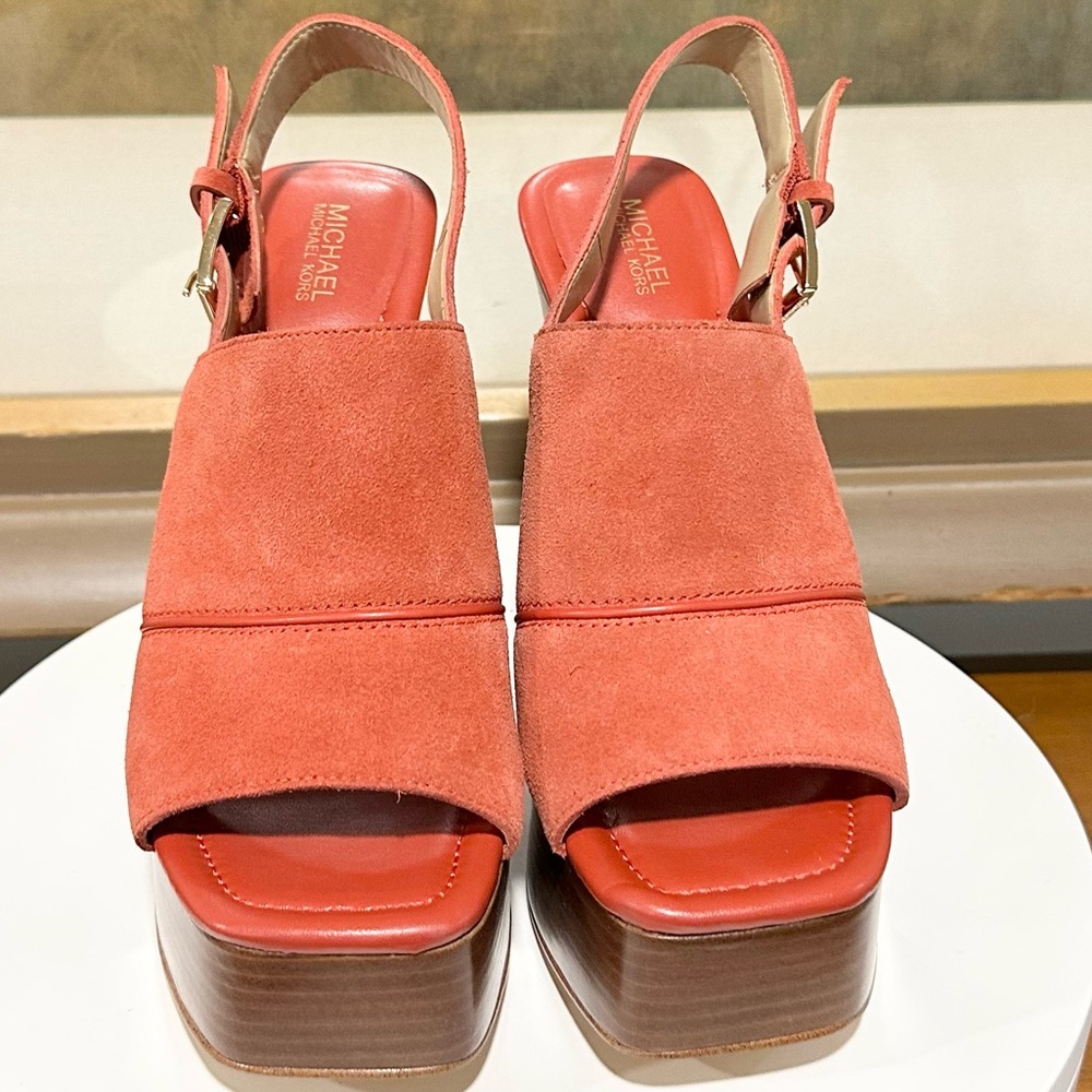 🌸MICHAEL KORS🌸 Rye Suede Platform Sandal Size: 7M - Picture 5 of 14